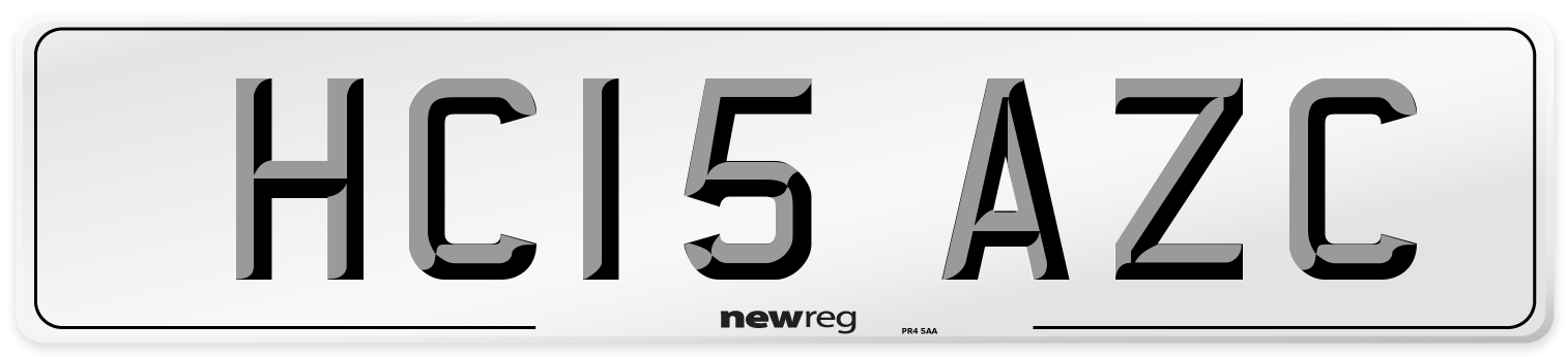 HC15 AZC Number Plate from New Reg